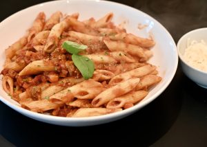 Bij Trattoria di Pepe heb je bij de pasta's keuze tussen spaghetti, penne of tagliatelle.foto © LekkerAntwerpen.be 2024